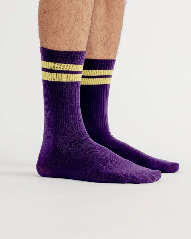 Hemp SweatshirtsPurple 2 Stripes Neck Socks