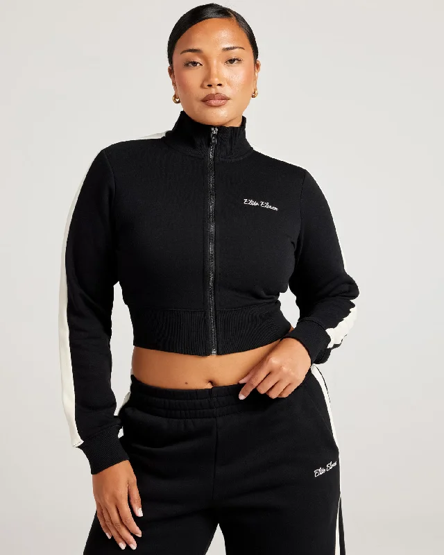 Compression SweatshirtsOmni Panel Zip Through - Black/Bone