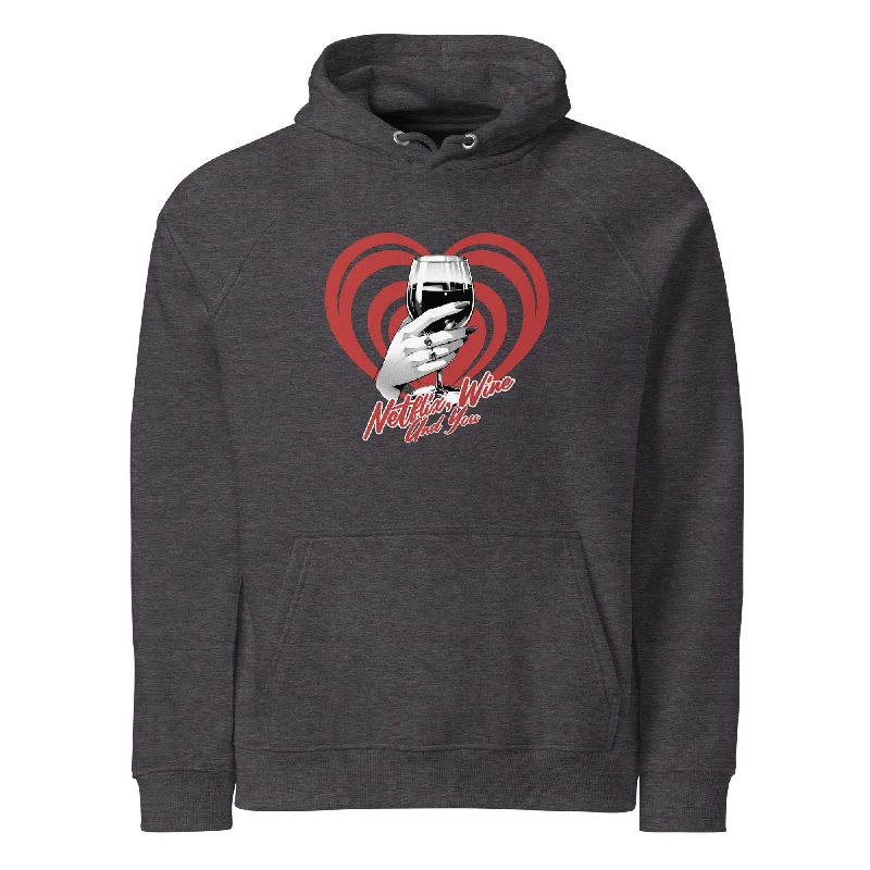 Drawstring HoodiesWine Love Graphic  Eco Raglan Hoodie