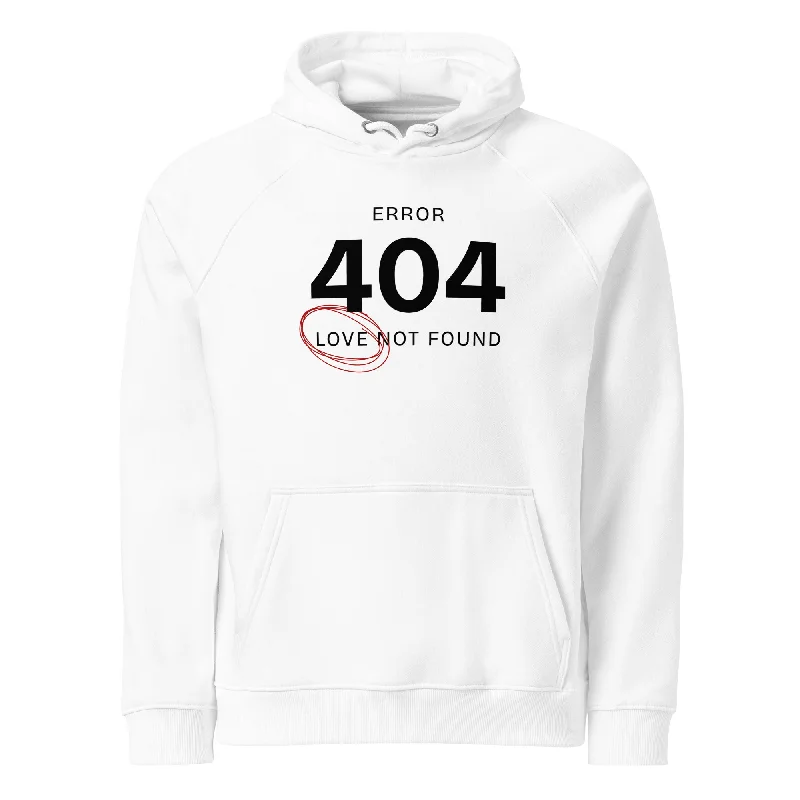 Retro Hoodies404 Love Not Found Graphic Eco Raglan Hoodie