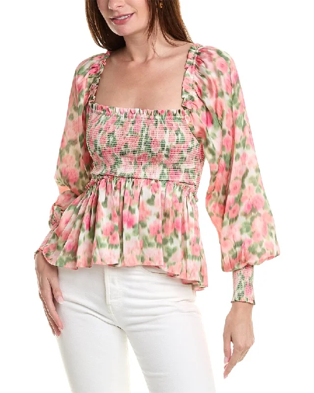 Peplum ShirtsRachel Parcell Smocked Blouse