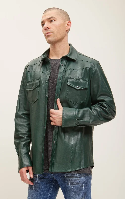 Genuine Lambskin Leather Shirt - GreenField Jackets