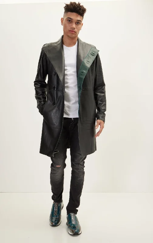 Genuine Leather Rebel Jacket - Black GreenBlazers