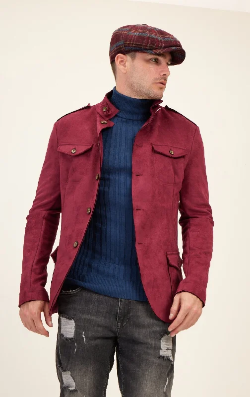 Men's Microsuede Lightweight Safari Jacket - WinePuffer Jackets