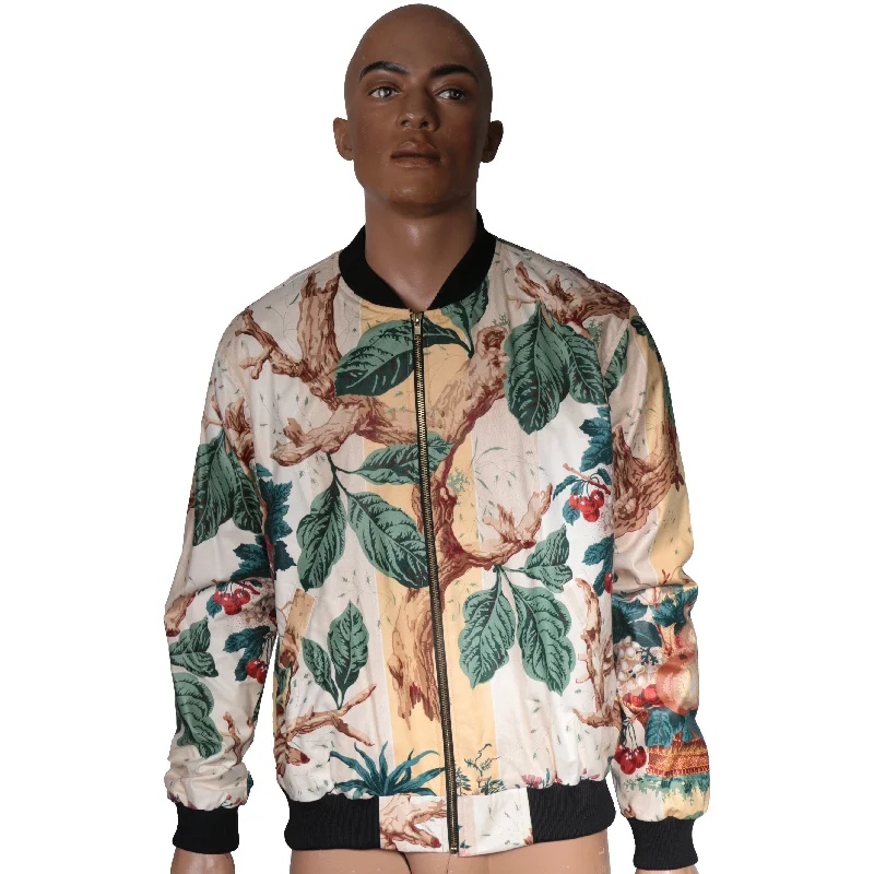 Floral Bomber Jacket with 3D Print IILogo Jackets