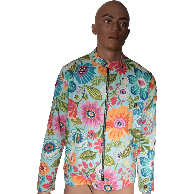 Floral Bomber Jacket with 3D PrintSports Team Jackets