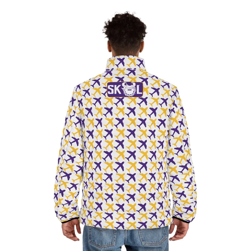 Puffer Jacket - Jet Planes, WhiteBomber Jackets