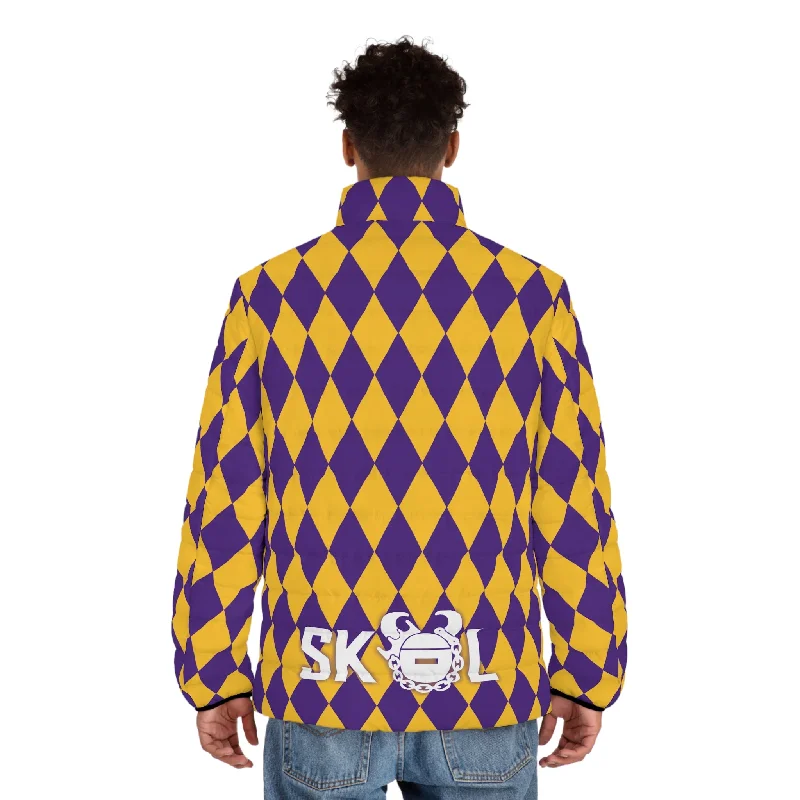 Puffer Jacket - Purple/Gold DiamondsMetallic Jackets