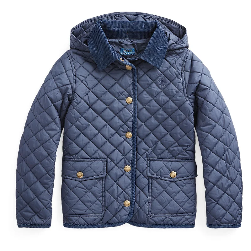 Navy Quilted Shell Jr JacketFringed Jackets