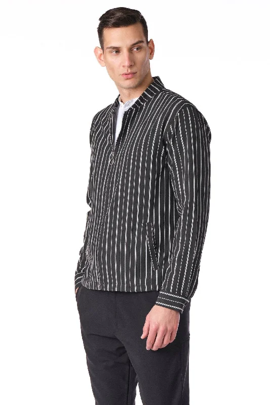 City Zip Shell Jacket - StripedLuxury Jackets