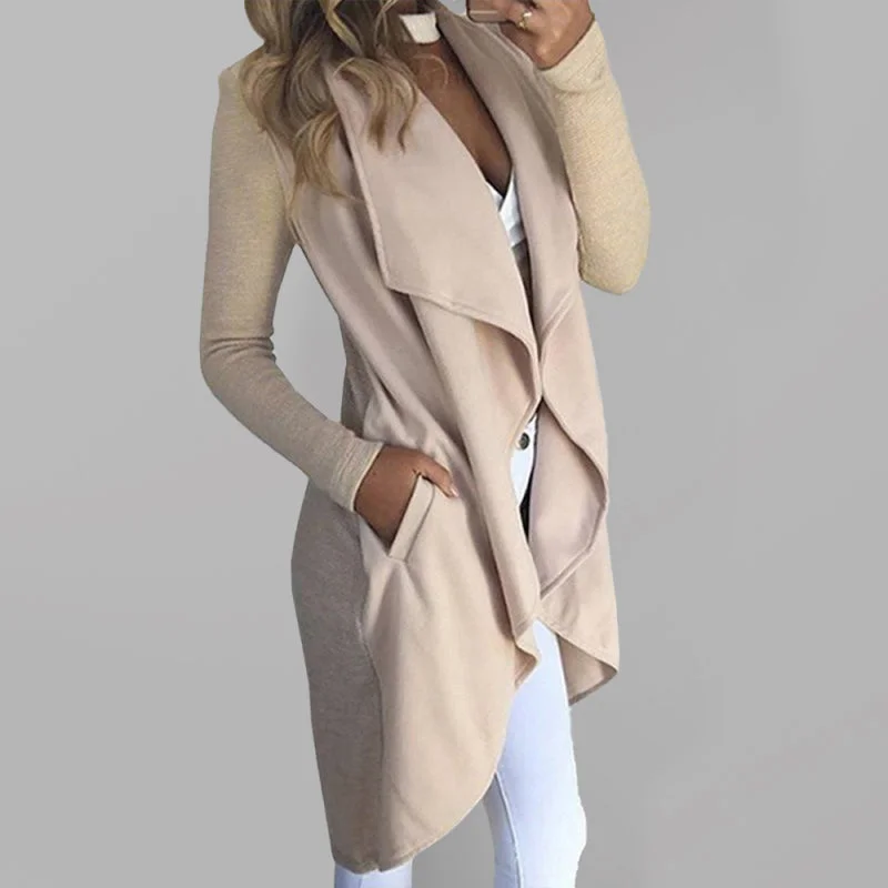 Women's Solid Color Slim Fit Lapel JacketHigh-Fashion Jackets