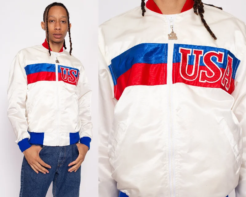 80s USA Satin Starter Jacket - Men's Medium, Women's LargeWaterproof Jackets