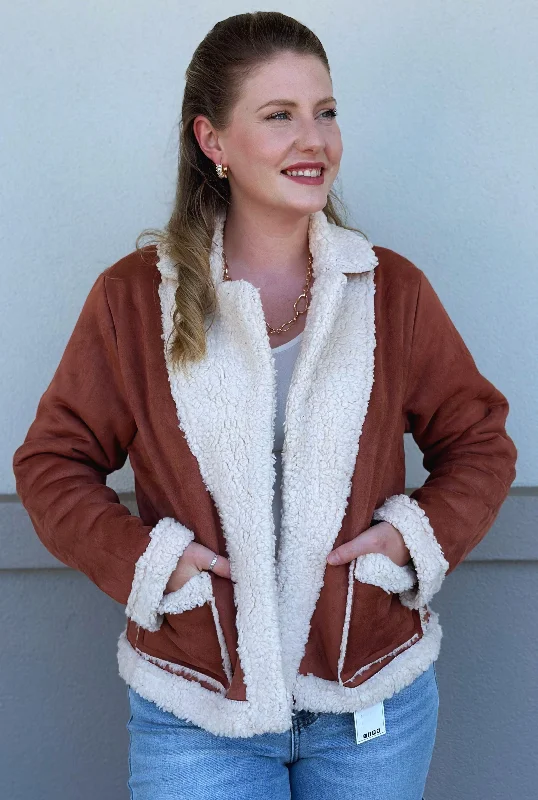 BROWN SHERPA JACKETSheer Jackets