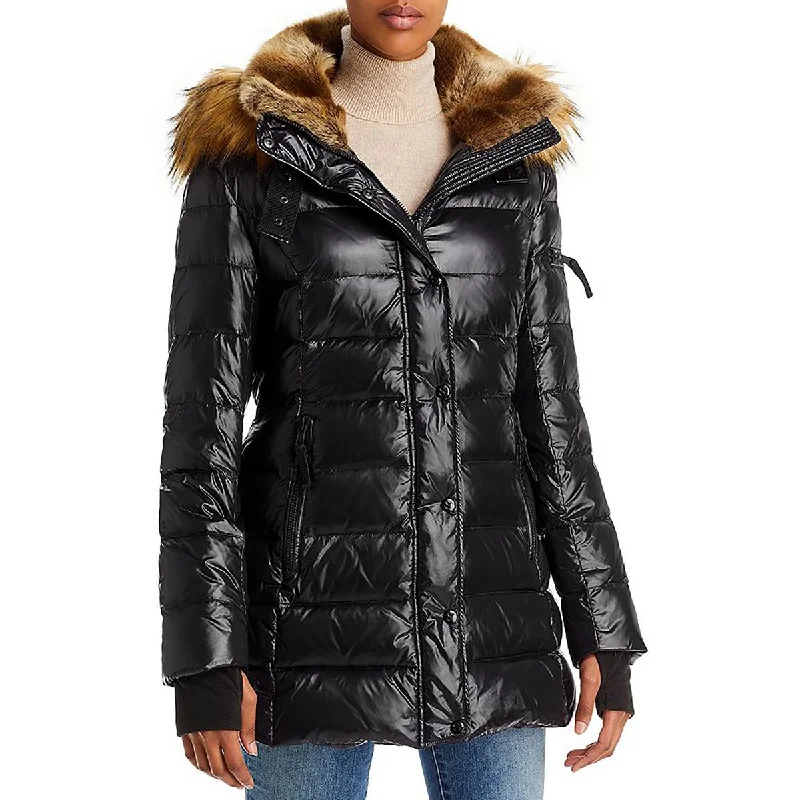 Chelsea Womens Faux Fur Trim Cold Weather Puffer JacketPuffer Jackets