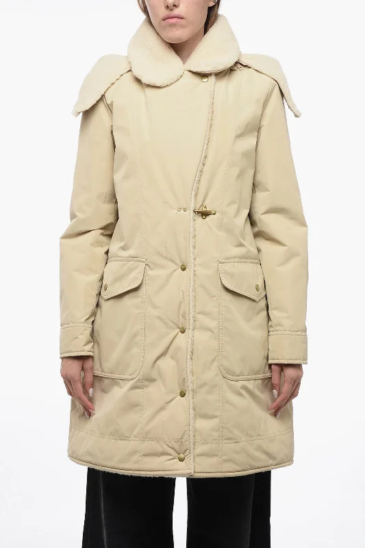 Fay Pile-Borg Paded Parka with Hanger DetailSheer Jackets