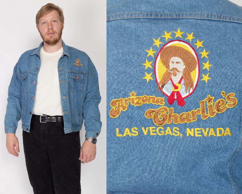 Large 90s Arizona Charlie's Las Vegas Casino Jean JacketInsulated Jackets