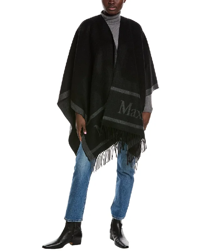 Max Mara Logo Jacquard Wool CapeSequined Jackets