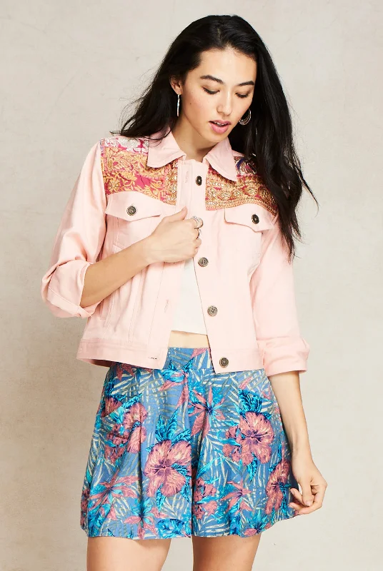 Pink Boho Rogue JacketTrench Coats