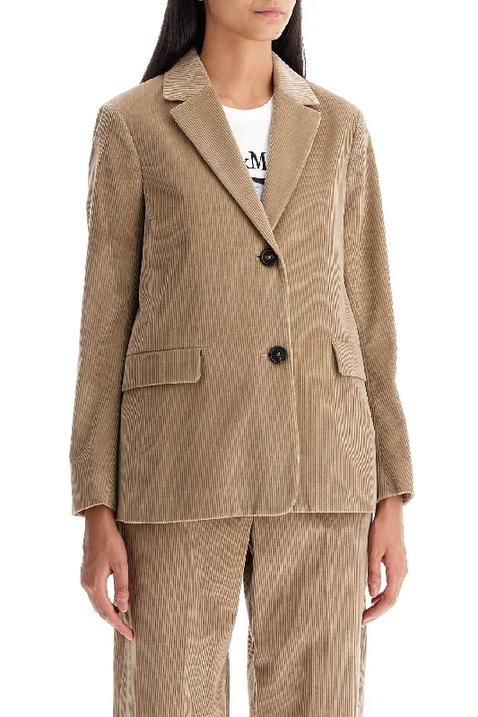 S Max Mara Single-Breasted Corduroy Jacket WithBranded Jackets