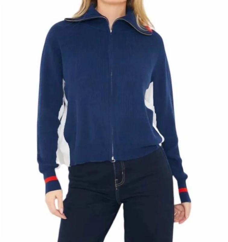 Sporty Zip Through Jacket In Hello SailorEmbellished Jackets