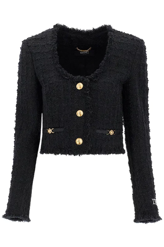 Versace Women's Short Tweed Heritage JacketHooded Jackets