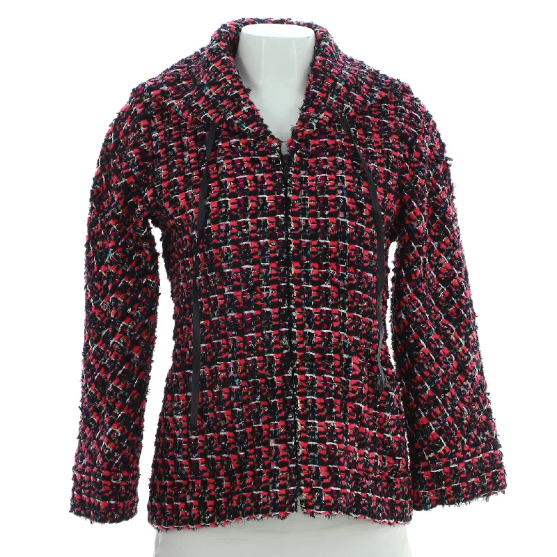 WomenÃ¢â‚¬â„¢s Collared Zip Jacket TweedFringed Jackets