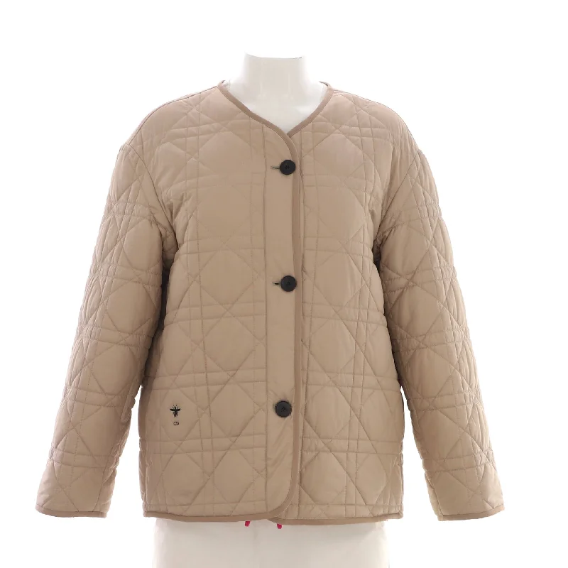 Women's Reversible Button Up Jacket Cannage Quilt Polyester and Sherpa FleeceWindbreakers