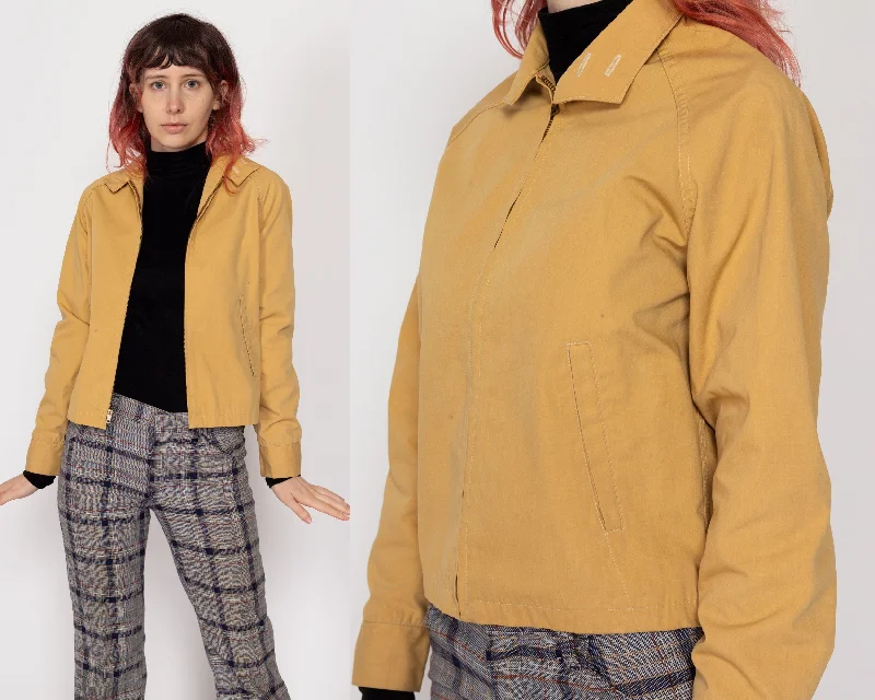 XS 70s Mustard Yellow Gabardine JacketQuilted Jackets