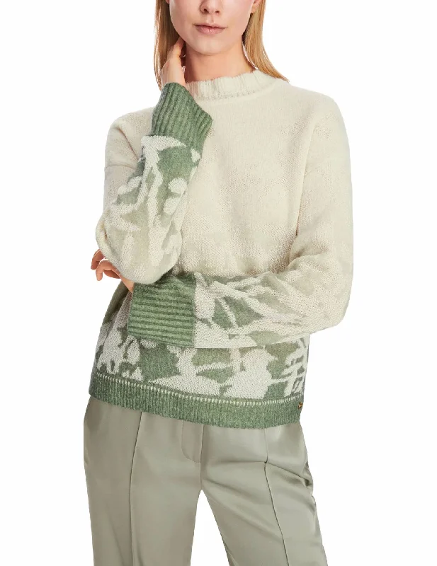 Luxury Knit TopsAlpaca Embossed Knit Sweater In Sage