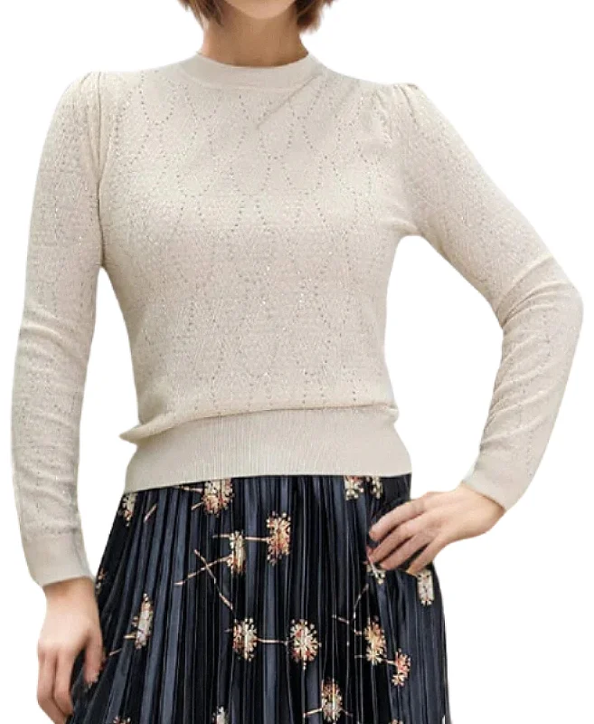 Wool Knit TopsCrystal Accent Sweater