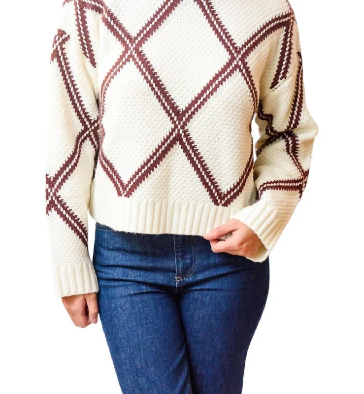 Studded Knit TopsDiamond Sweater In Ivory