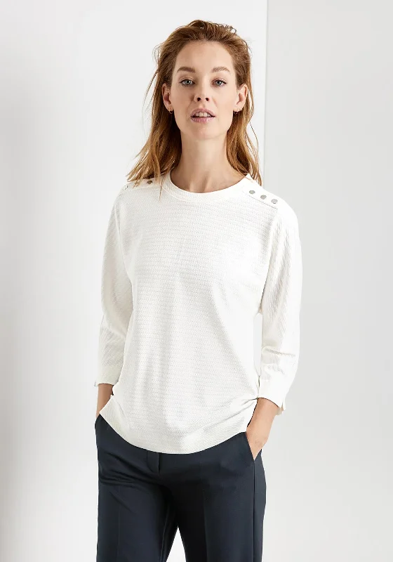 Crewneck Knit TopsGerry Weber Ribbed Sweater, White