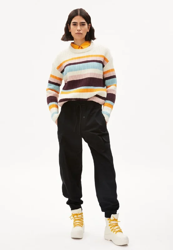 French Terry Knit TopsNaaruko Organic Wool Stripe Sweater