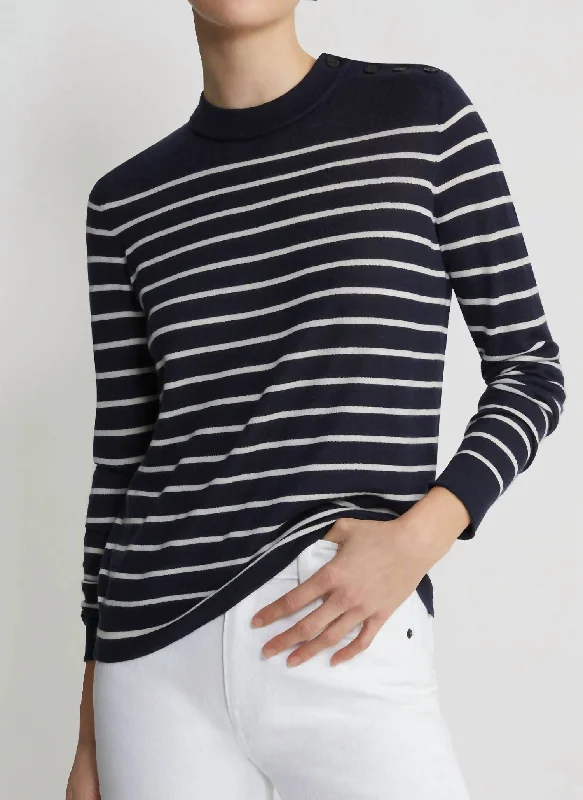 Skateboard Knit TopsNautical Stripe Sweater In Ink Multi