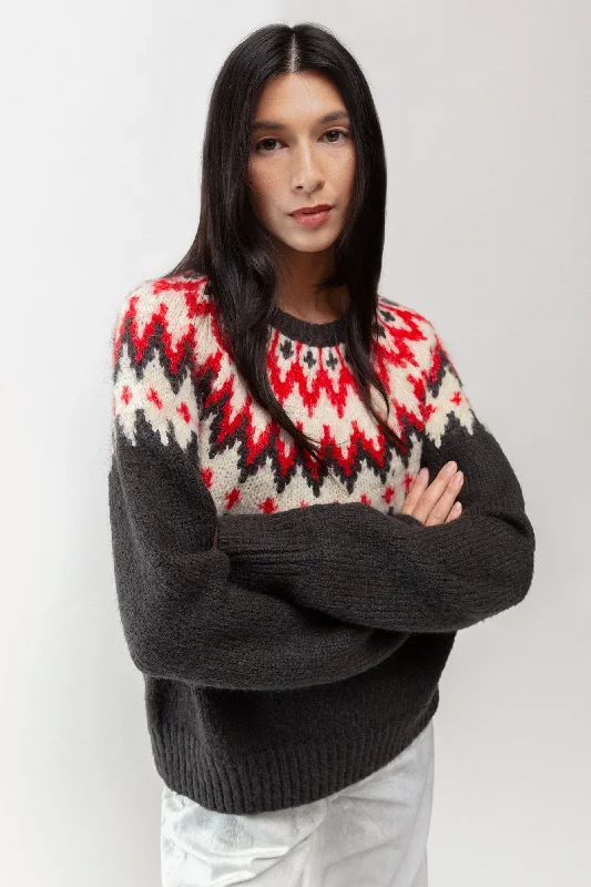 Designer Knit TopsNORDIC PATTERN SWEATER