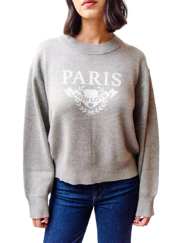 Tasseled Knit TopsParis Sweater In Grey