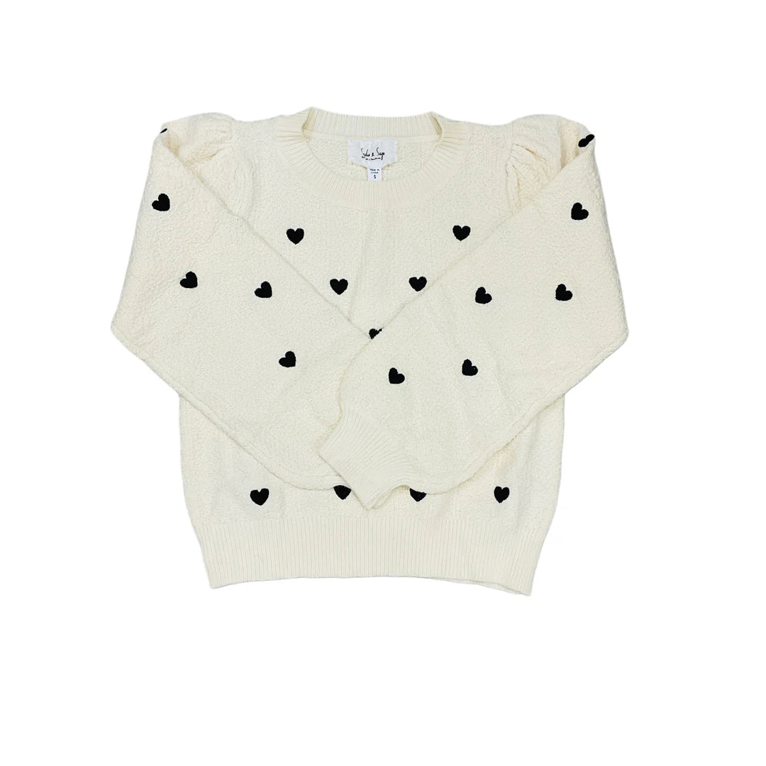 Embroidered Knit TopsGirls Heart Eyes Sweater