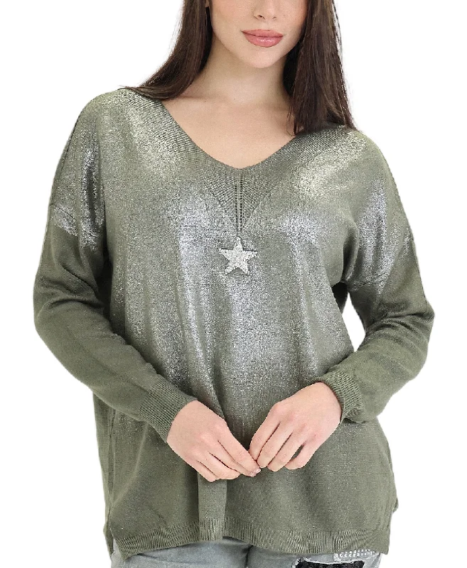 Thermal Knit TopsShimmer Star Sweater