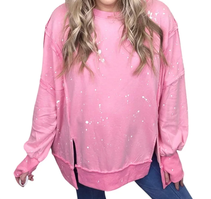 College Knit TopsSplash Of Greatness Sweatshirt In Pink