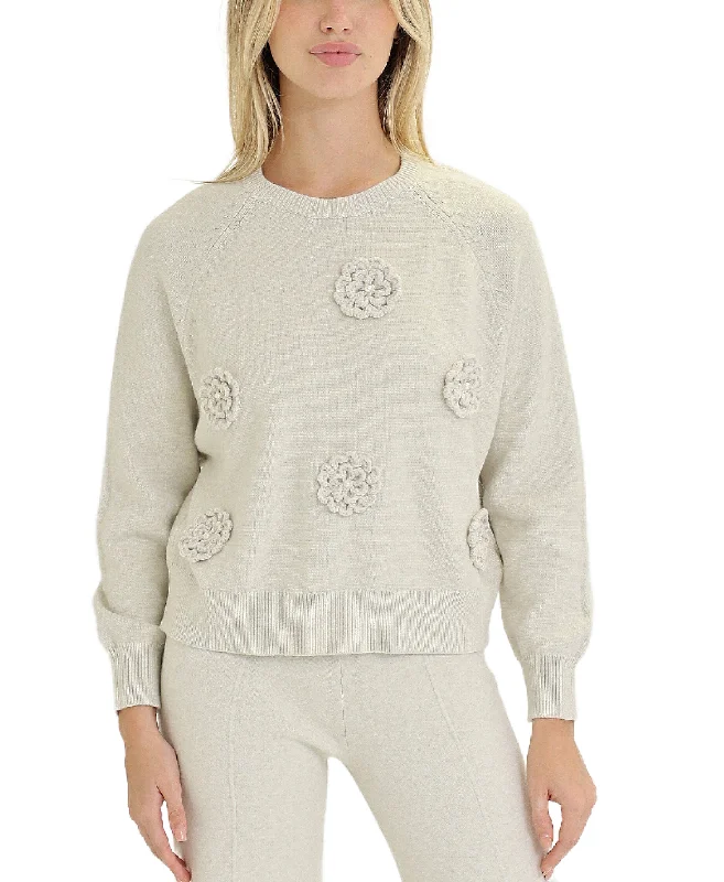 Urban Knit TopsSweater w/ Flowers & Pearls