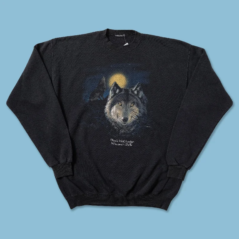 Cultural Knit TopsVintage Black Wolf Sweater XLarge