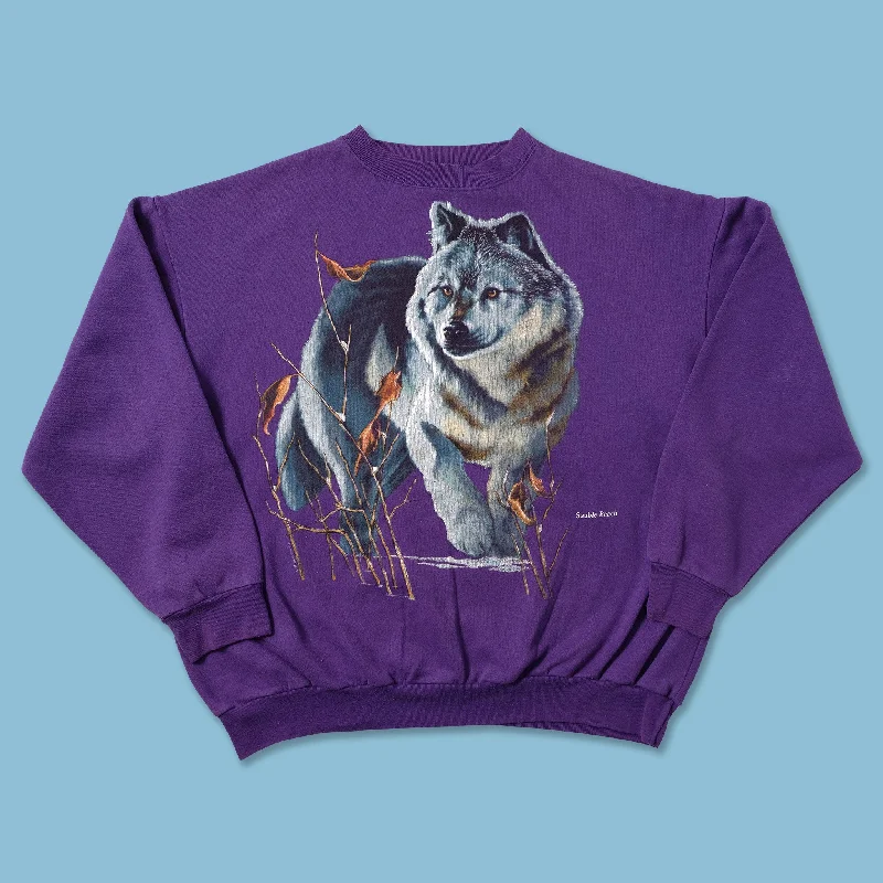 Travel Knit TopsVintage Wolf Sweater Large