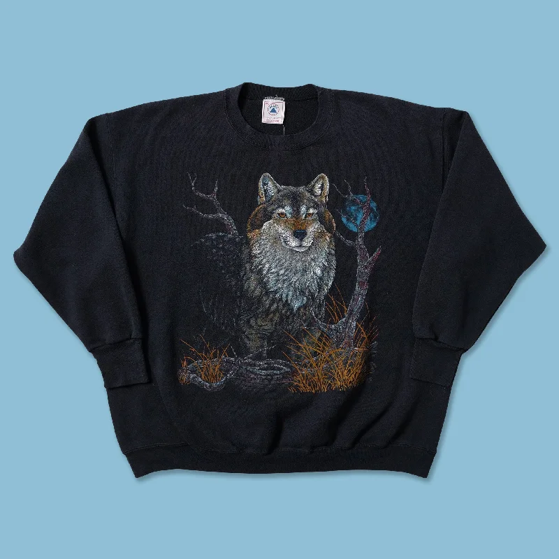 Fringed Knit TopsVintage Wolf Sweater XLarge