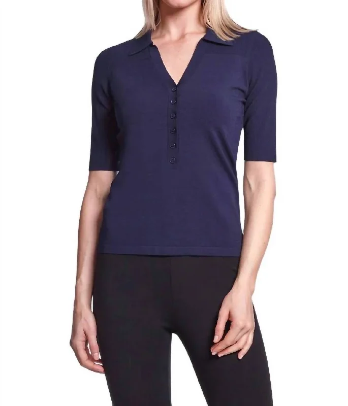 Yoga Knit TopsWebb Sweater In Navy